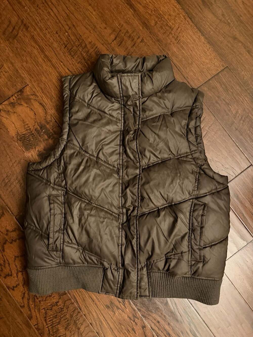 Gap Brown Full-Zip Sleeveless Puffer Vest